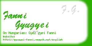 fanni gyugyei business card